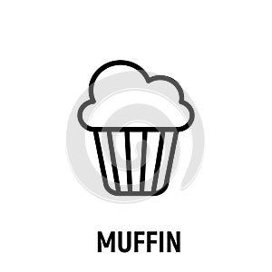 Thin line muffin icon. photo