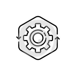 thin line operation easy process with gear wheel