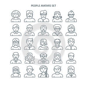 Thin line people avatars