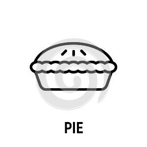 Thin line pie icon.