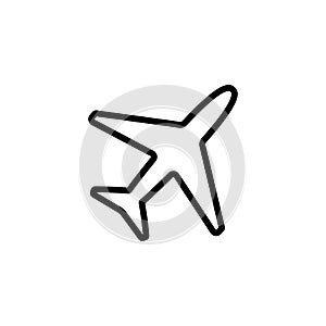 Thin line plane icon