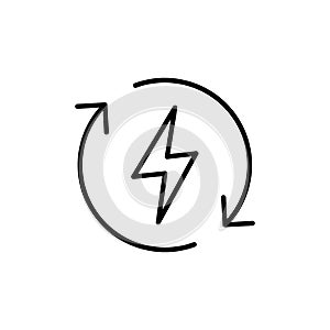 Thin line renewable energy icon