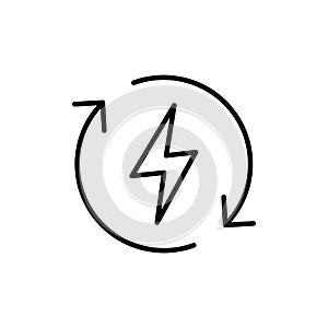 Thin line renewable energy icon