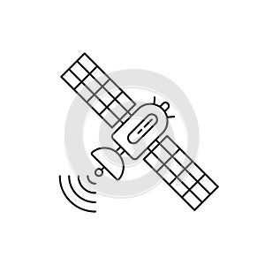 thin line satellite icon like global internet