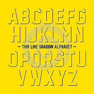 Thin line shadow alphabet