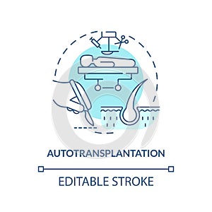 Thin line simple blue autotransplantation icon concept photo