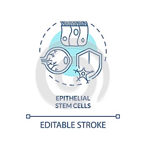 Thin line simple blue epithelial stem cells icon concept