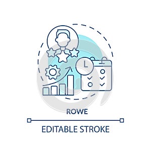 Thin line simple blue ROWE icon concept