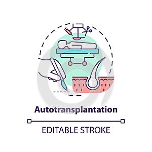 Thin line simple colorful autotransplantation icon concept photo