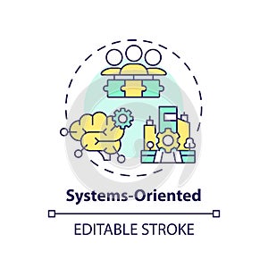 Thin line simple colorful systems oriented icon concept