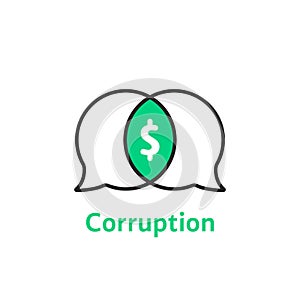 Thin line simple corruption logo