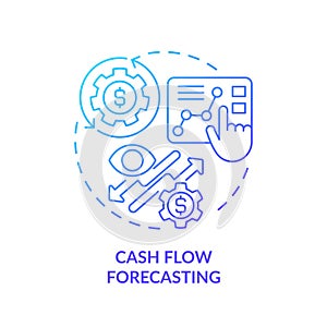 Thin line simple gradient cash flow forecasting icon concept