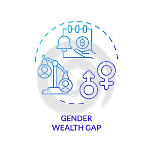 Thin line simple gradient gender wealth gap icon concept