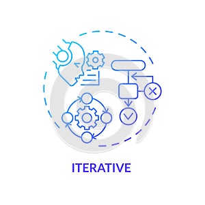 Thin line simple gradient iterative icon concept