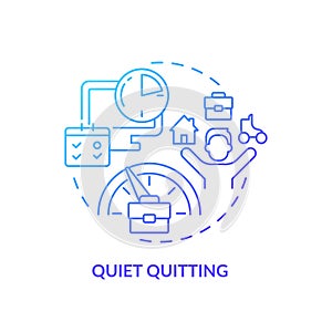 Thin line simple gradient quiet quitting icon concept