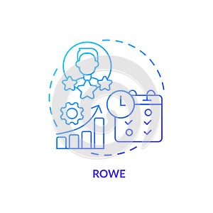 Thin line simple gradient ROWE icon concept