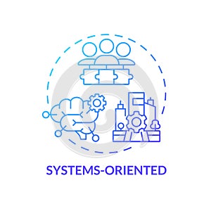 Thin line simple gradient systems oriented icon concept