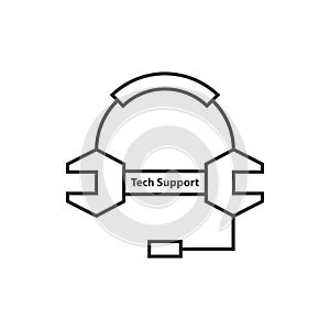Thin line tech support logo