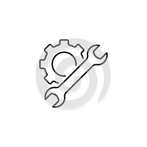 Line technical support icon on white background