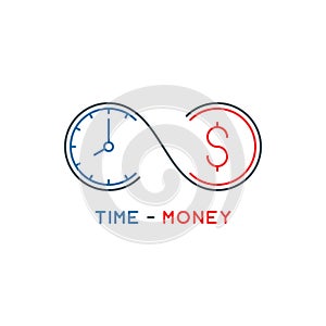 Thin line time is money concept