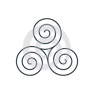 Thin line triskelion symbol icon