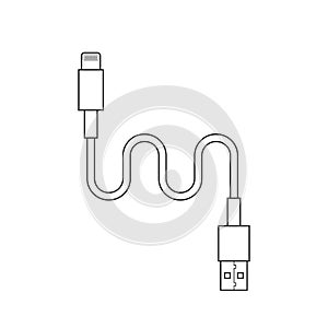 Thin line usb lightning charging cable