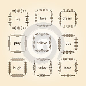 Thin line vector modern geometric frames.