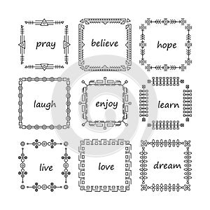 Thin line vector modern geometric frames.