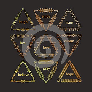 Thin line vector modern geometric frames.