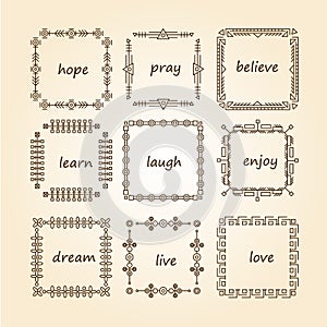 Thin line vector modern geometric frames.