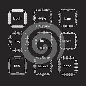 Thin line vector modern geometric frames.