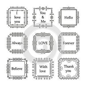 Thin line vector modern geometric frames.