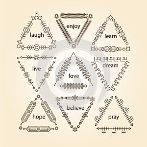 Thin line vector modern geometric frames.