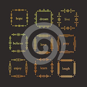 Thin line vector modern geometric frames.