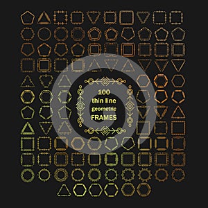 Thin line vector modern geometric frames.