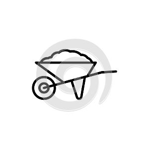 Wheelbarrow icon on white background