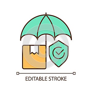 Thin linear colorful rental truck coverage icon