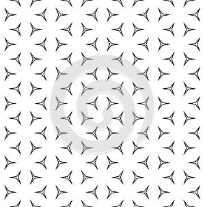 Thin linear figures, vector monochrome seamless pattern