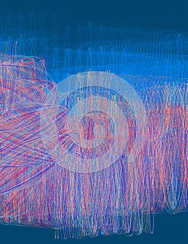 Thin lines art. Abstract colorful pattern