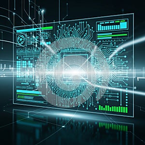 Thin lines connect elements suggesting a network or data flow