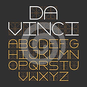 Thin modern font Da Vinci photo