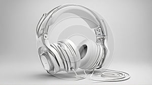 noise-canceling headphones on white background ai created photo