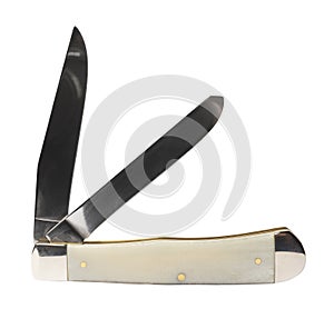 Thin pocketknife with two blades