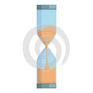 Thin sand clock icon cartoon vector. Digital alarm