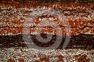 Thin section of iron ore under the microscope