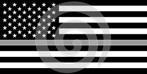 thin silver line flag