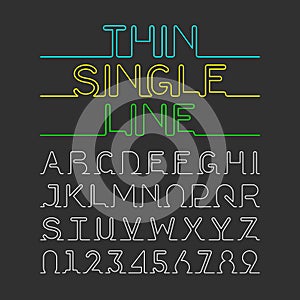 Thin Single Line font