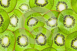 Thin sliced â€‹â€‹kiwi fruit