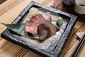 Thin slices of Kobe Beef