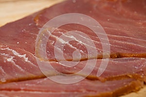 thin slices of Smoked tuna